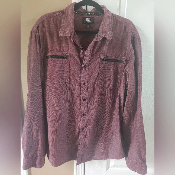 Rock & Republic Other - Men's XXL Maroon Rock & Republic Casual Button Shirt